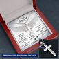 To My Dog Dad Until We Meet Again Personalize Cross Necklace | Loss of Dog memorial Necklace For Him | Dog loss Gifts | Rainbow Bridge Dog | Pet Sympathy Gift