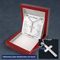 To Our Grandson, Trust His Plan Cross Necklace | Gift from Grandma & Grandpa to Grandson, Grandson Birthday, Communion, Deployment, Graduation