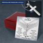 To My Cat Dad Until We Meet Again Personalize Cross Necklace | Loss of Cat memorial Necklace For Him | Cat loss Gifts | Rainbow Bridge Cat | Pet Sympathy Gift