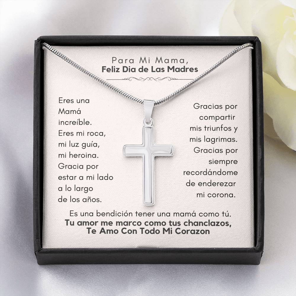 Feliz Dia De Las Madres, Eres Mi Bendicion Cross Necklace