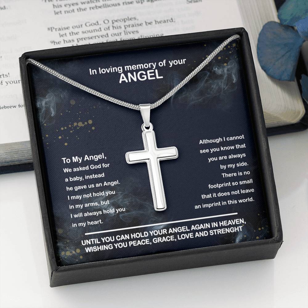 Loss of Baby, Baby Memorial Personalized Cross Necklace | Loss of Baby Sympathy Gift |Miscarriage Sympathy Gift