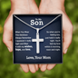 Personalized To My Son Personalized Cross Necklace | Whenever You Are Feeling Low | Gift From Mom | Son Birthday, Graduation Gift