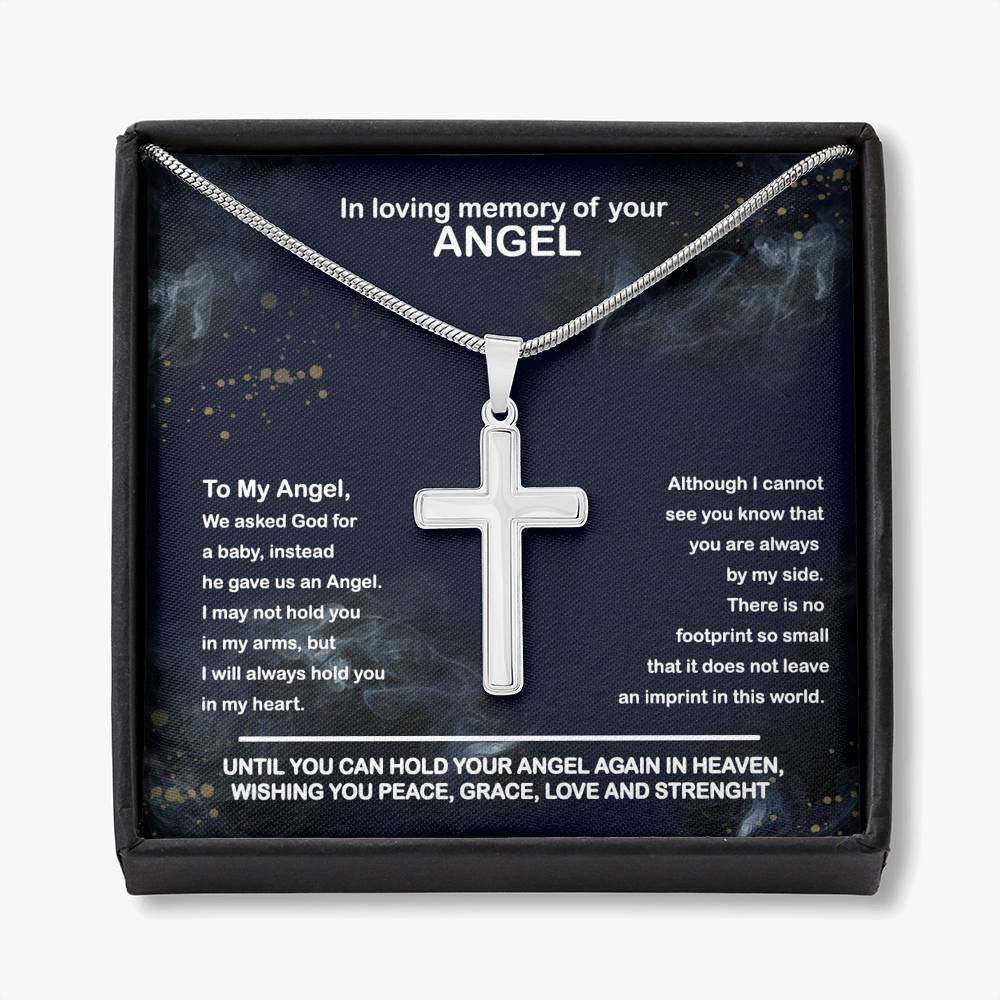 Loss of Baby, Baby Memorial Personalized Cross Necklace | Loss of Baby Sympathy Gift |Miscarriage Sympathy Gift