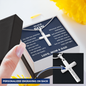 Personalized To Our Son Personalized Cross Necklace | Whenever You Are Feeling Low | Gift From Mom & Dad | Son Birthday, Graduation
