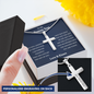 Personalized To My Bonus Son on his Graduation Day Cross Necklace Gift | Gift from Step Mom/ Bonus Mom | Gift from Step Dad / Bonus Dad
