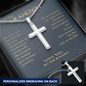Customized To Our Grandson Live Your Dreams Cross Necklace