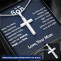 Personalized To My Son Personalized Cross Necklace | Whenever You Are Feeling Low | Gift From Mom | Son Birthday, Graduation Gift