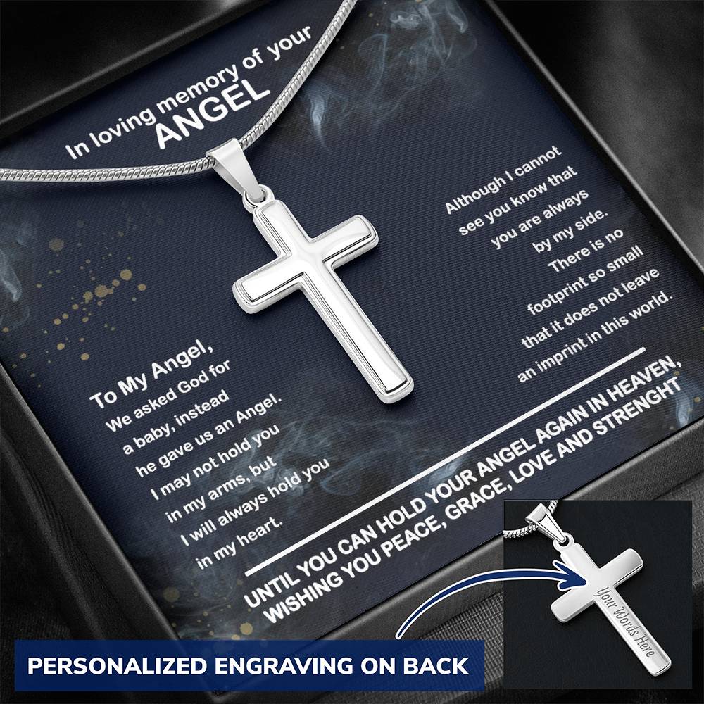 Loss of Baby, Baby Memorial Personalized Cross Necklace | Loss of Baby Sympathy Gift |Miscarriage Sympathy Gift
