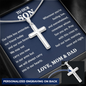 Personalized To Our Son Personalized Cross Necklace | Whenever You Are Feeling Low | Gift From Mom & Dad | Son Birthday, Graduation