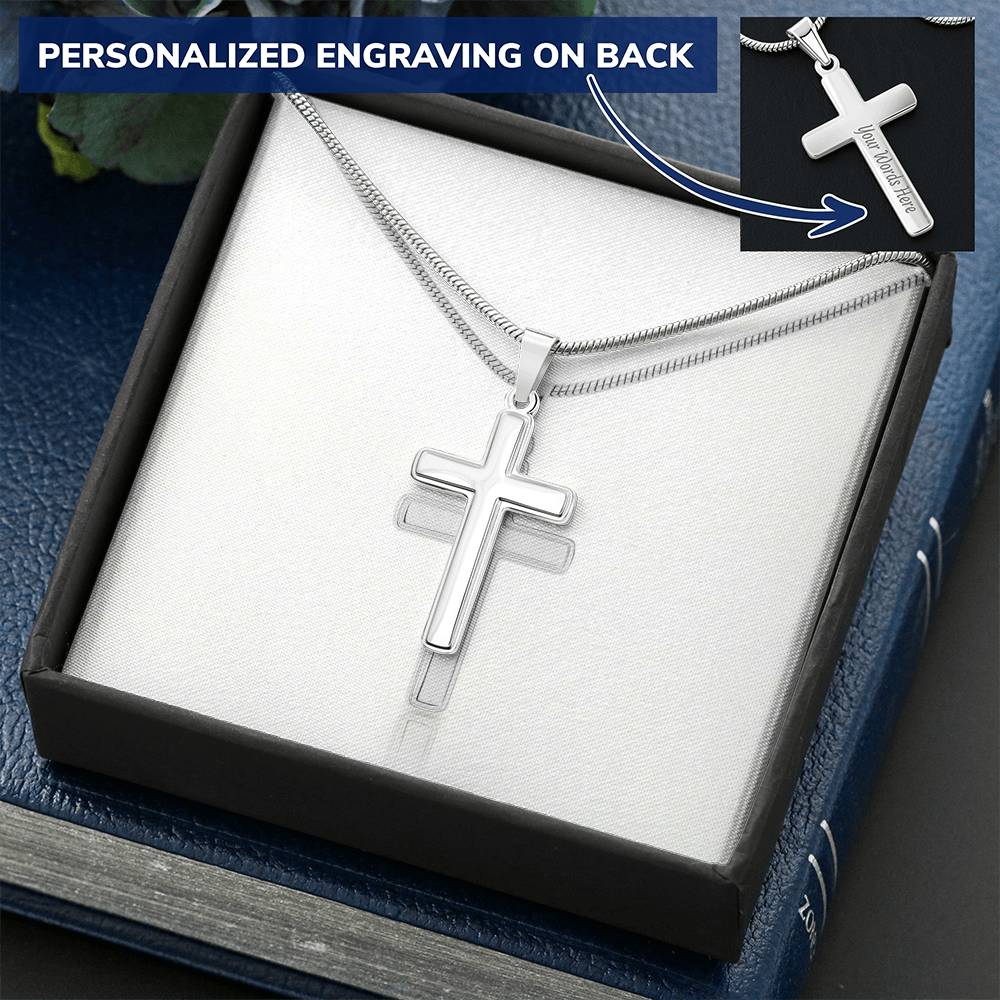 To My Amazing Mother, Mother's Day Prayer Cross Necklace w. Engraving