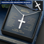 To My Little Brother Engraved Cross Necklace Gift, Gift For Little Brother from Sister, Graduation Gift, Birthday Gift For Brother