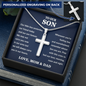 Personalized To Our Son Personalized Cross Necklace | Whenever You Are Feeling Low | Gift From Mom & Dad | Son Birthday, Graduation