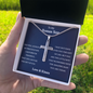 Personalized To My Bonus Son Cross Necklace| You will Always be My Son| Gift from Step Mom| Gift from Step Dad| Step Son Birthday, Graduation Gift