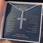 To My Little Brother Engraved Cross Necklace Gift, Gift For Little Brother from Sister, Graduation Gift, Birthday Gift For Brother