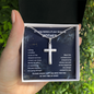 Personalized Mom Memorial Cross Necklace Chain Link | Loss of Mother Gift | Mother Loss Sympathy Gift | Mother Memorial Gift
