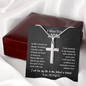 Engraved I Miss You Mom Cross Necklace Chain Link | Mom Memorial Necklace | Loss of Mother Gift | Mother Loss Sympathy Gift