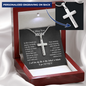Engraved I Miss You Mom Cross Necklace Chain Link | Mom Memorial Necklace | Loss of Mother Gift | Mother Loss Sympathy Gift