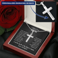 Engraved I Miss You Mom Cross Necklace Chain Link | Mom Memorial Necklace | Loss of Mother Gift | Mother Loss Sympathy Gift