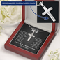 Engraved I Miss You Mom Cross Necklace Chain Link | Mom Memorial Necklace | Loss of Mother Gift | Mother Loss Sympathy Gift