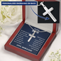 Personalized To Our Son Personalized Cross Necklace | Whenever You Are Feeling Low | Gift From Mom & Dad | Son Birthday, Graduation