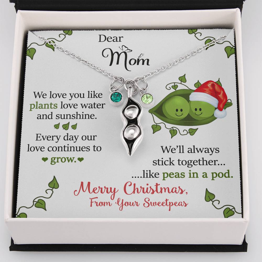 To Our Dear Mom Personalized Christmas Gift From Your Children Pea To Your Pod Necklace | Christmas Gift for our mother