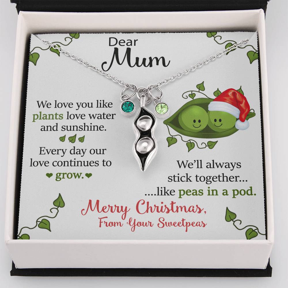 To Our Dear Mum Personalized Christmas Gift From Your Children Pea To Your Pod Necklace | Christmas Gift for our Mum