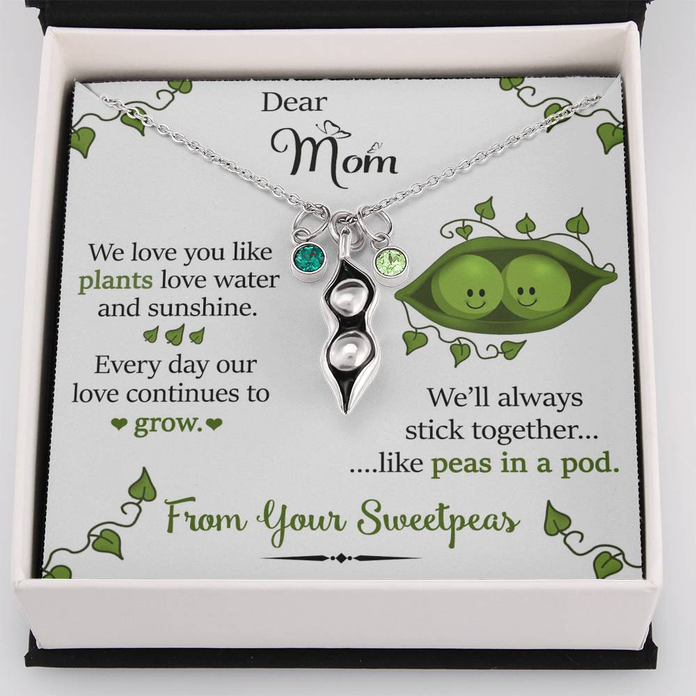 Pea To Your Pod From Your Sweetpeas Necklace | Pea To Your Pod Necklace for Mother from Family