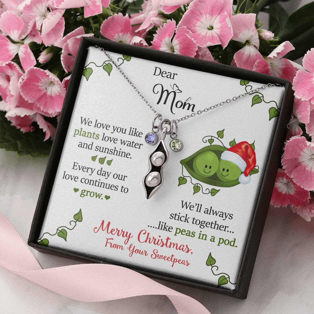 To Our Dear Mom Personalized Christmas Gift From Your Children Pea To Your Pod Necklace | Christmas Gift for our mother