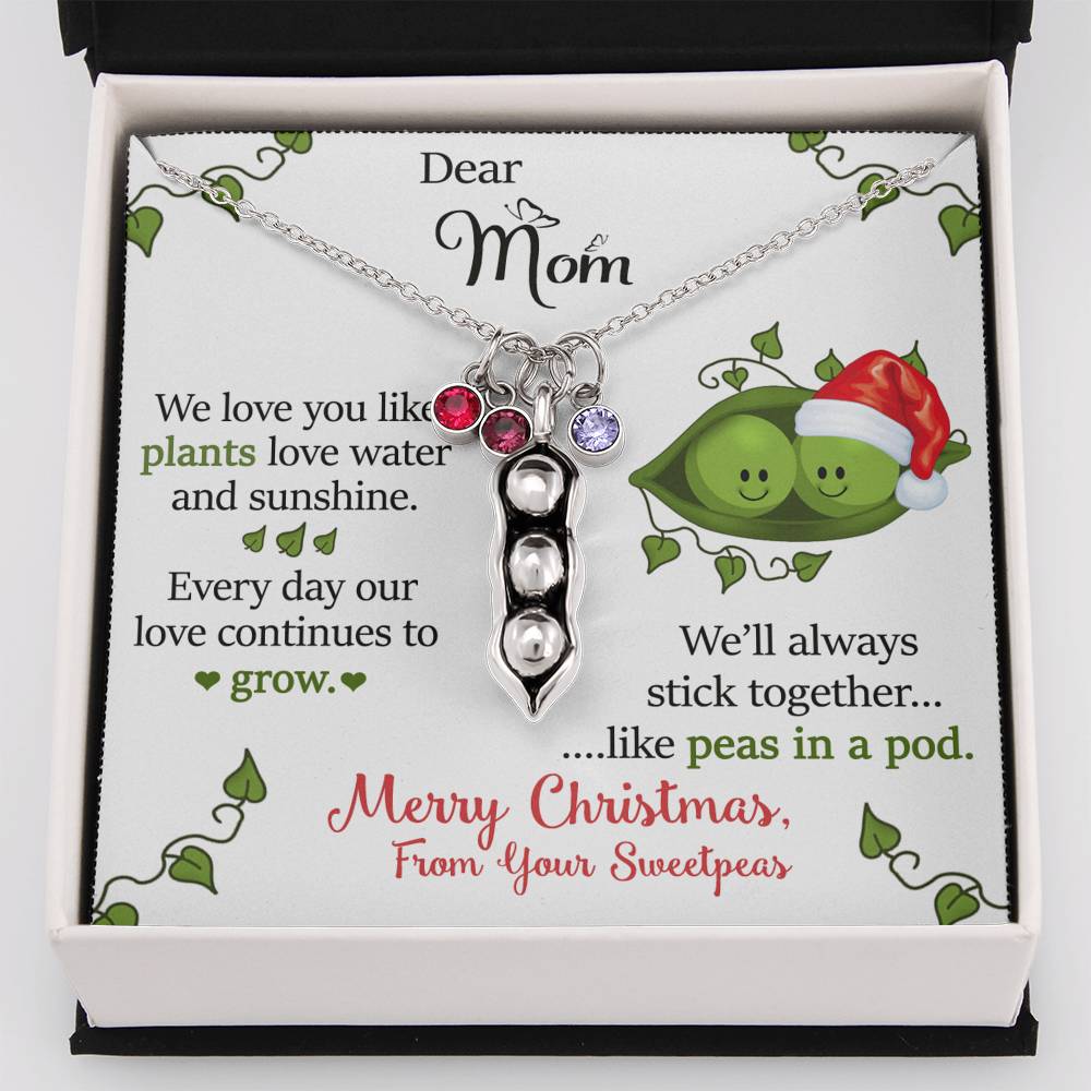 To Our Dear Mom Personalized Christmas Gift From Your Children Pea To Your Pod Necklace | Christmas Gift for our mother