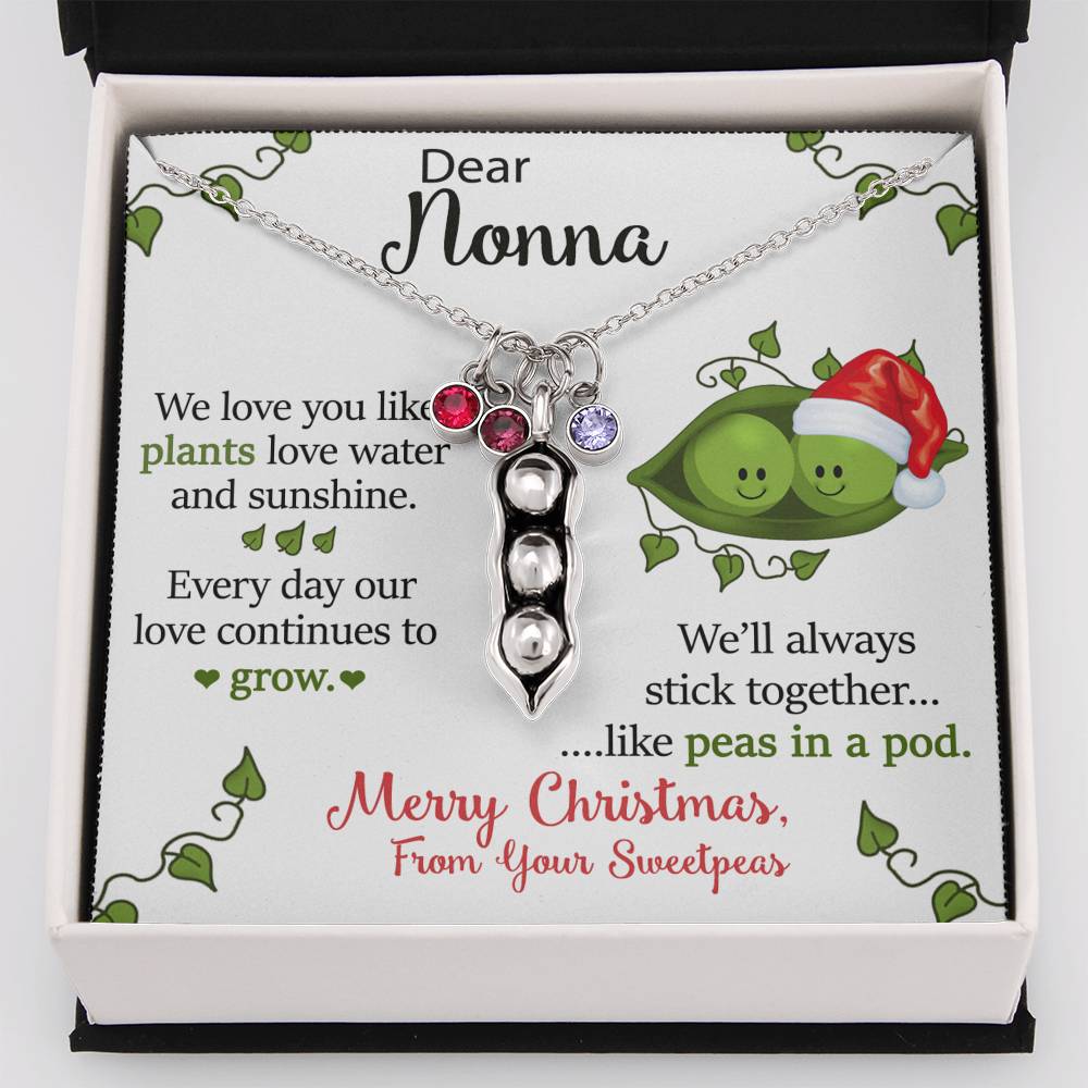 To Our Dear Nonna Personalized Christmas Gift From Your Grandchildren Pea To Your Pod Necklace | Christmas Gift for our Nonna