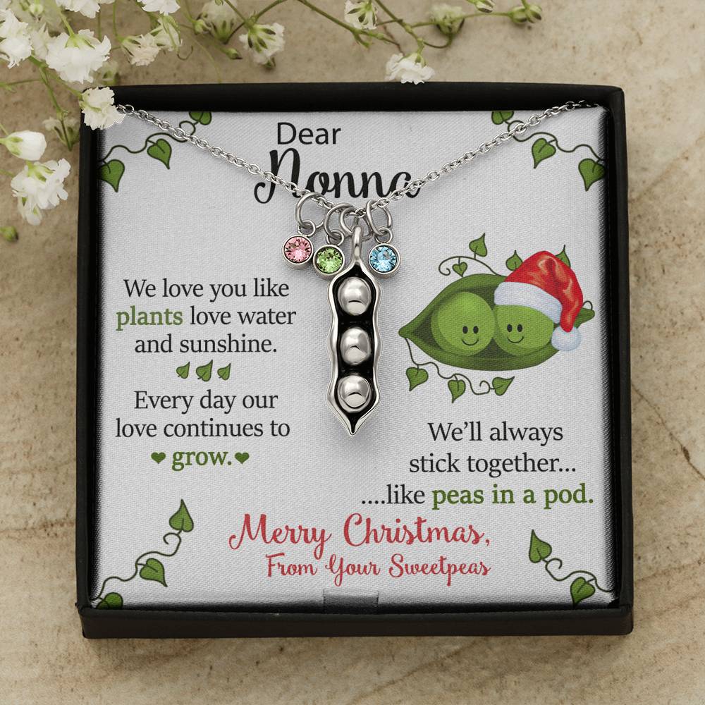 To Our Dear Nonna Personalized Christmas Gift From Your Grandchildren Pea To Your Pod Necklace | Christmas Gift for our Nonna