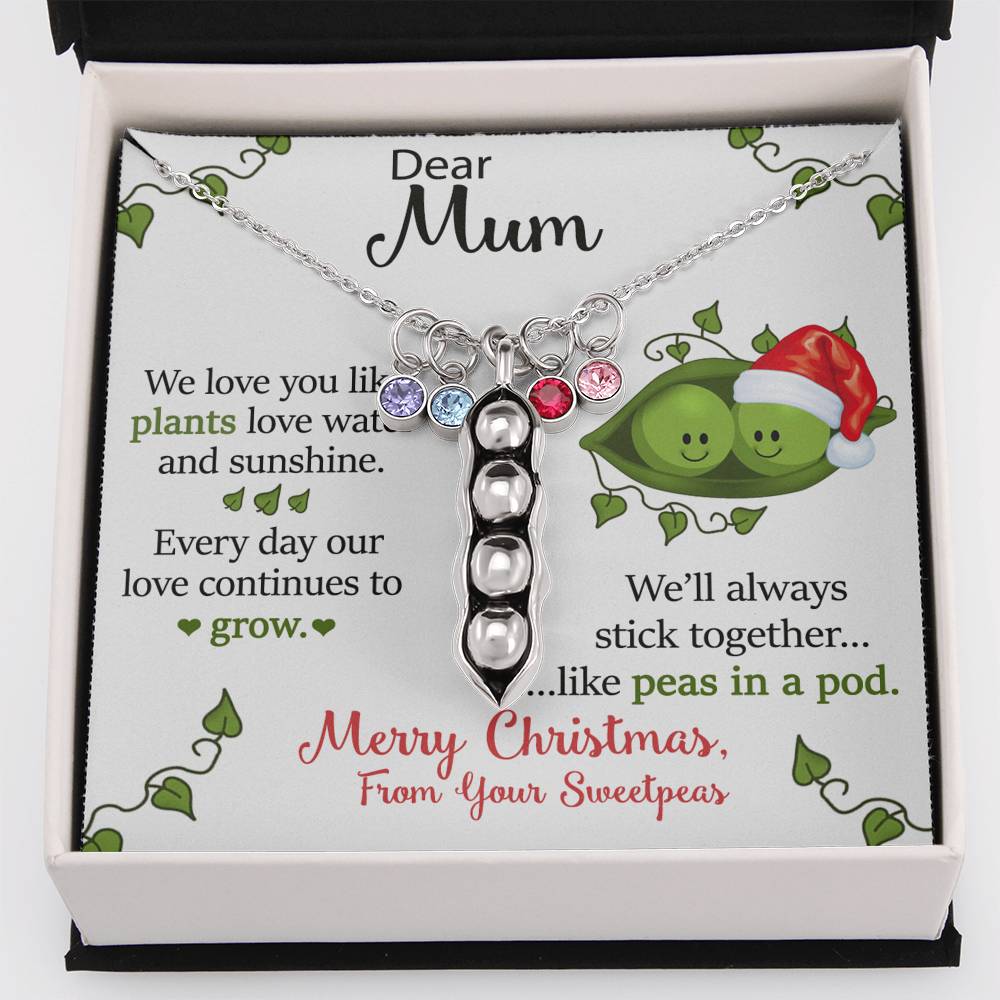 To Our Dear Mum Personalized Christmas Gift From Your Children Pea To Your Pod Necklace | Christmas Gift for our Mum