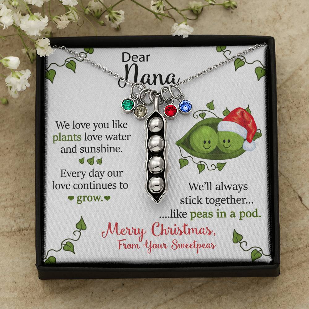 To Our Dear Nana Personalized Christmas Gift From Your Grandchildren Pea To Your Pod Necklace | Christmas Gift for our Nana
