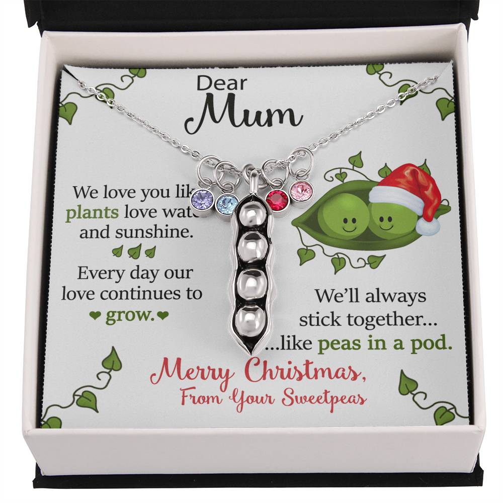 To Our Dear Mum Personalized Christmas Gift From Your Children Pea To Your Pod Necklace | Christmas Gift for our Mum