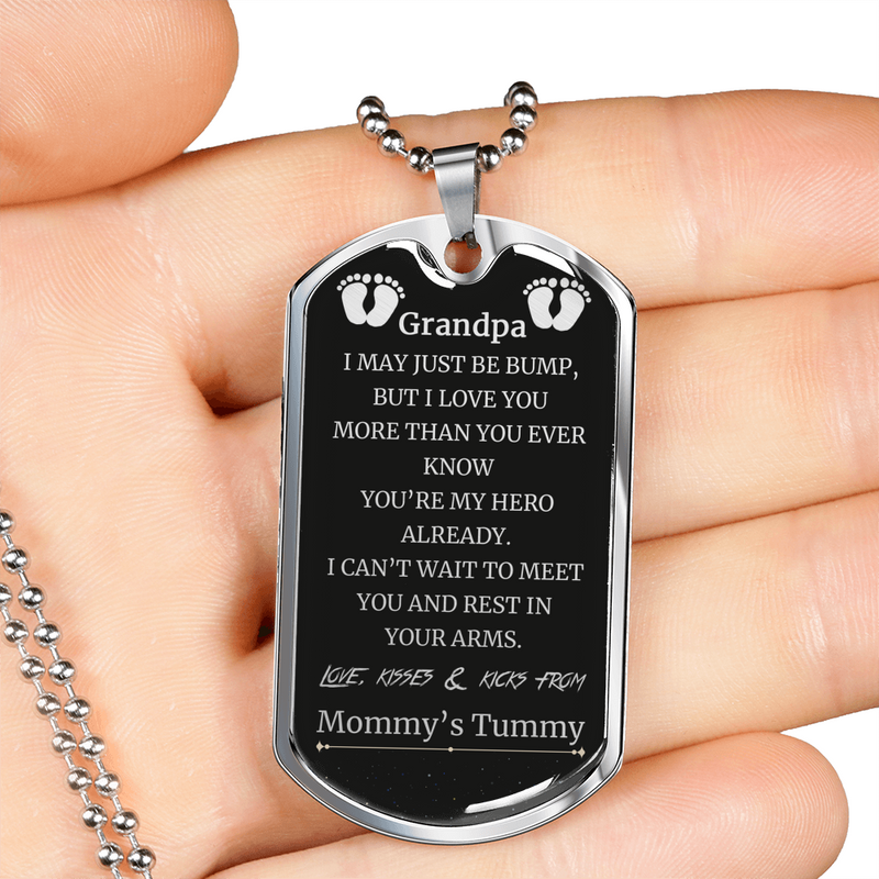You're My Hero Already - Grandpa-to-be Luxury Dog Tag