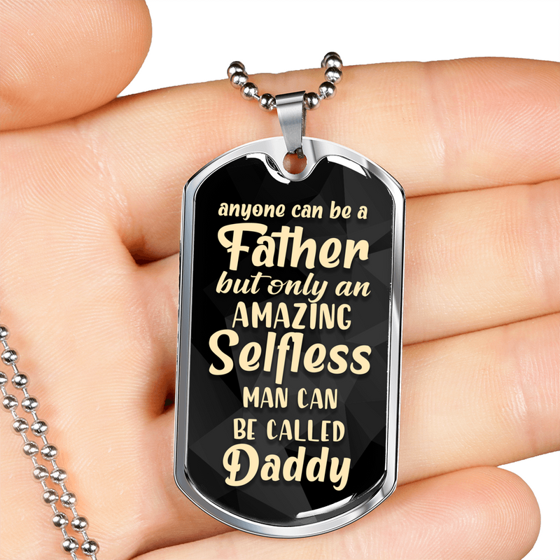 To My Daddy Engraved Military Necklace