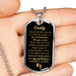 "Daddy to Be" You'Re My Superhero Luxury Military Necklace w. Engraving