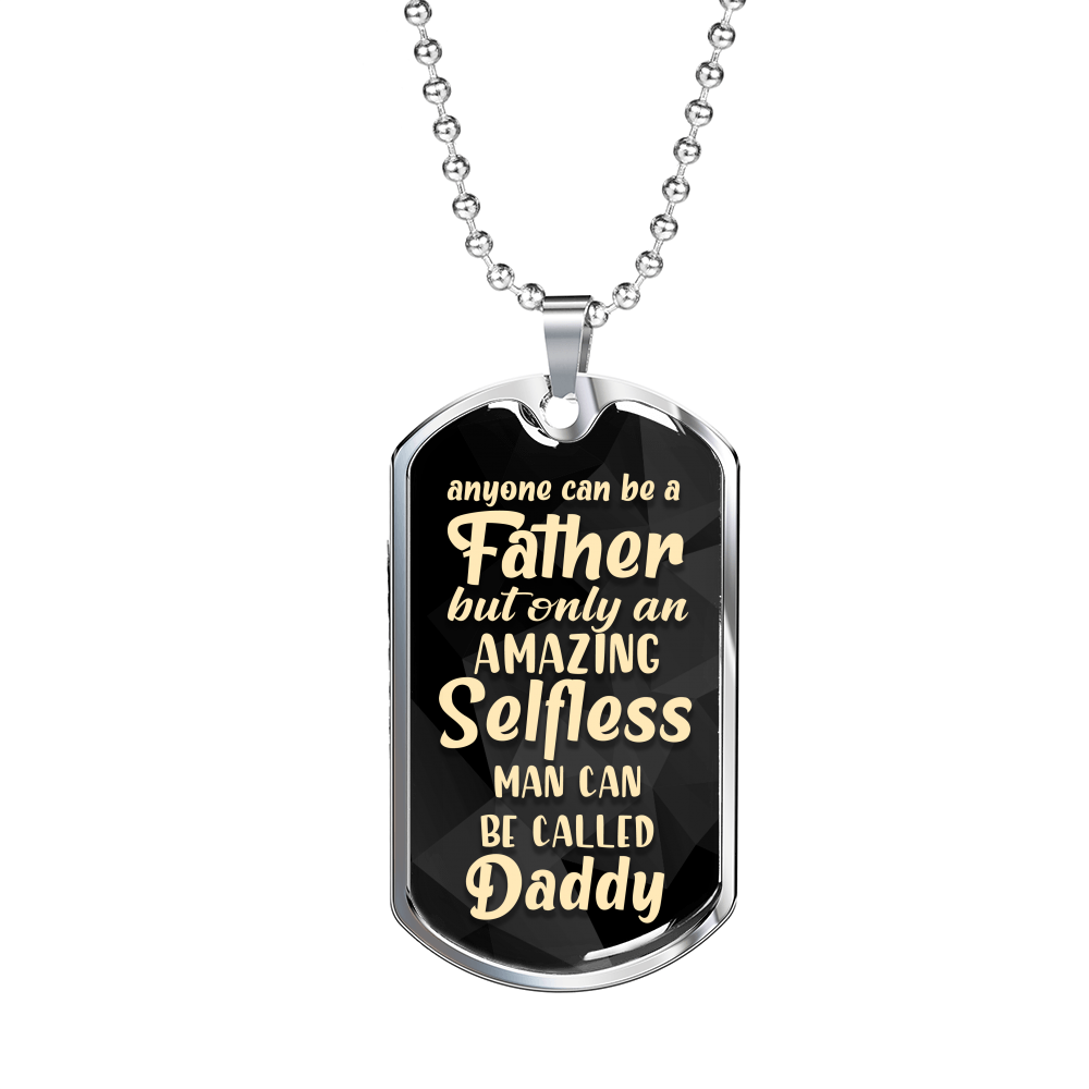 To My Daddy Engraved Military Necklace