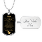 "Daddy to Be" w. ENGRAVING - Military Necklace (FREE US Shipping)