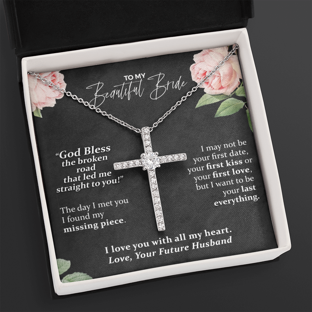 Wedding Gift For My Wife Cross Necklace | Wedding Day Gift for bride from Groom, To my Beautiful Bride Gift from Groom to Bride Gift Wedding Day