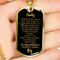 Funny "Daddy To Be" from Grumpy Baby Bump w. ENGRAVING Military Necklace