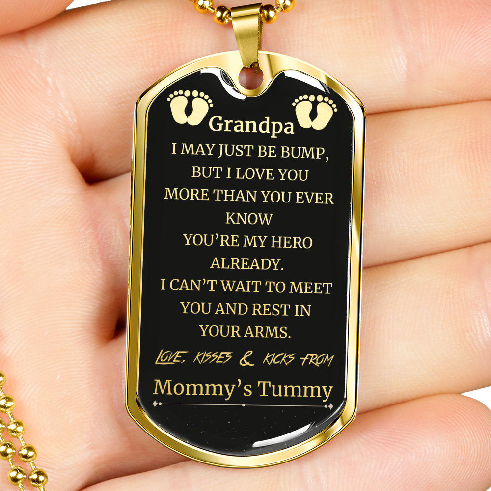 You're My Hero Already - Grandpa-to-be Luxury Dog Tag