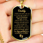 "Daddy to Be" You'Re My Superhero Luxury Military Necklace w. Engraving