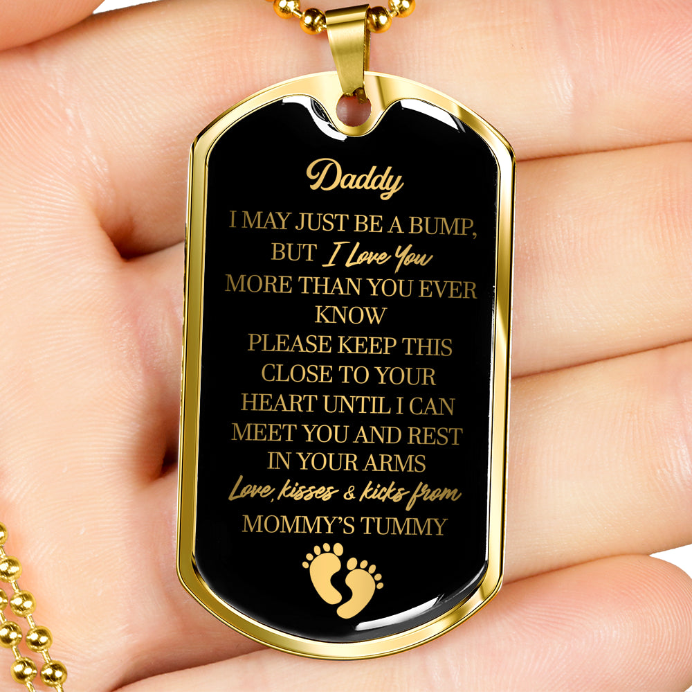 "Daddy to Be" w. ENGRAVING - Military Necklace (FREE US Shipping)