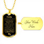 "Daddy to Be" You'Re My Superhero Luxury Military Necklace w. Engraving