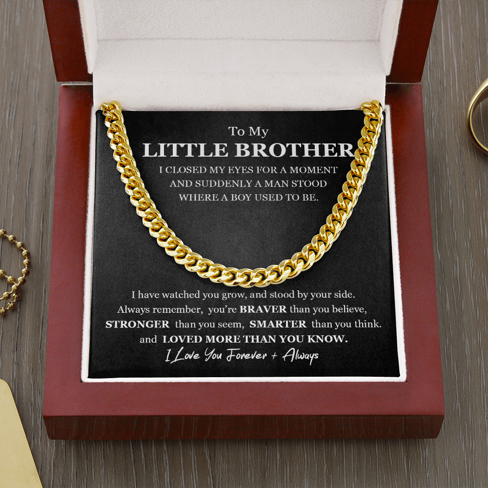 Gift For Little Brother Link Chain Necklace | Brother Birthday, Graduation Gift from Sister, Brother