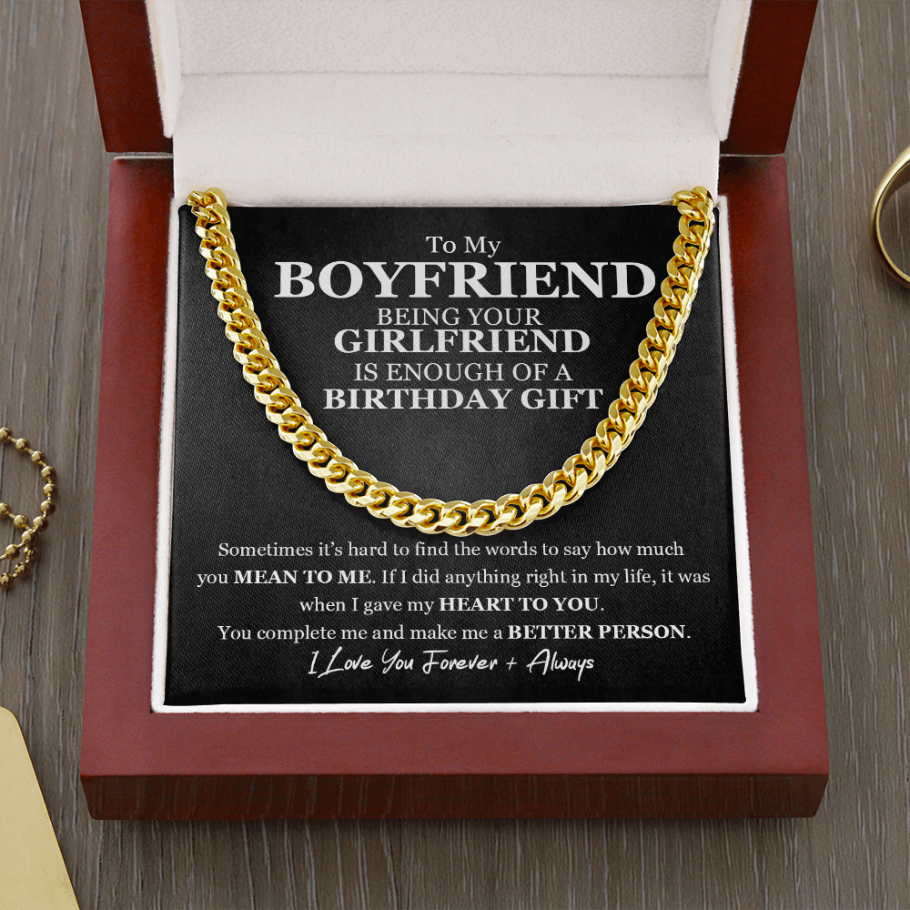 Boyfriend Funny Birthday Gift Chain Necklace | Funny Gift for Boyfriend | Unique Birthday Gift for Boyfriend