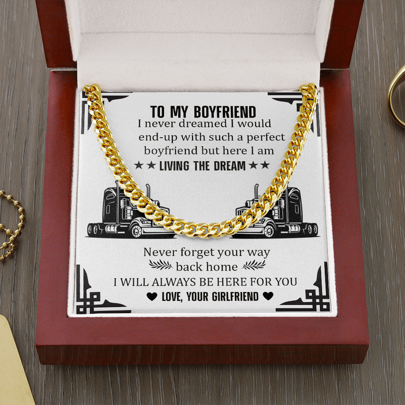 To My Trucker Boyfriend Chain Necklace Gift | Boyfriend Christmas, Anniversary, Valentine Gift