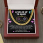 Leveled Up To Daddy I Am New To This Game Of Life Cuban Chain Link Necklace |  First Father's Day |  Baby Bump Gift to Dad