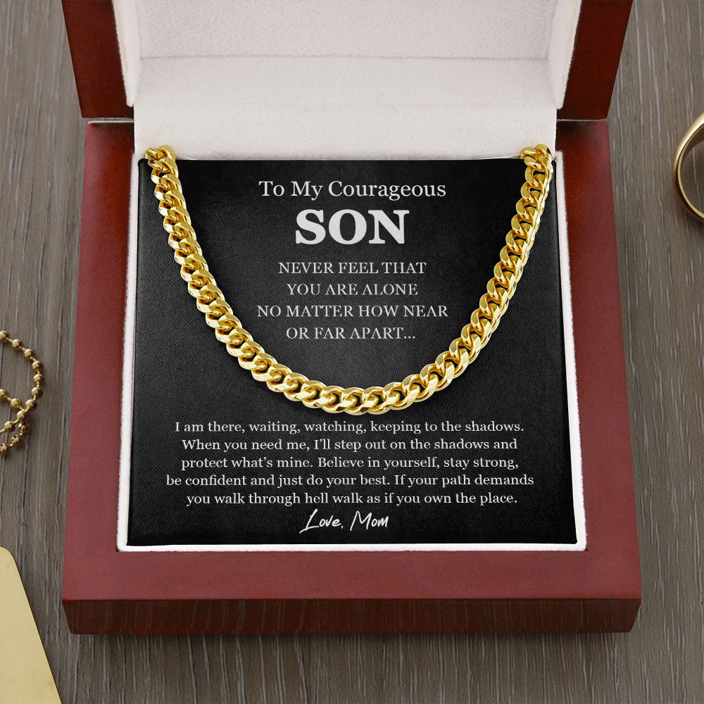 To My Courageous Son Sentimental Chain Necklace Gift, Gift For Son Birthday, Graduation